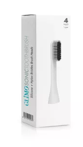 Glimo Nylon & Silicone Head 4 Rechargeable Toothbrush Head White