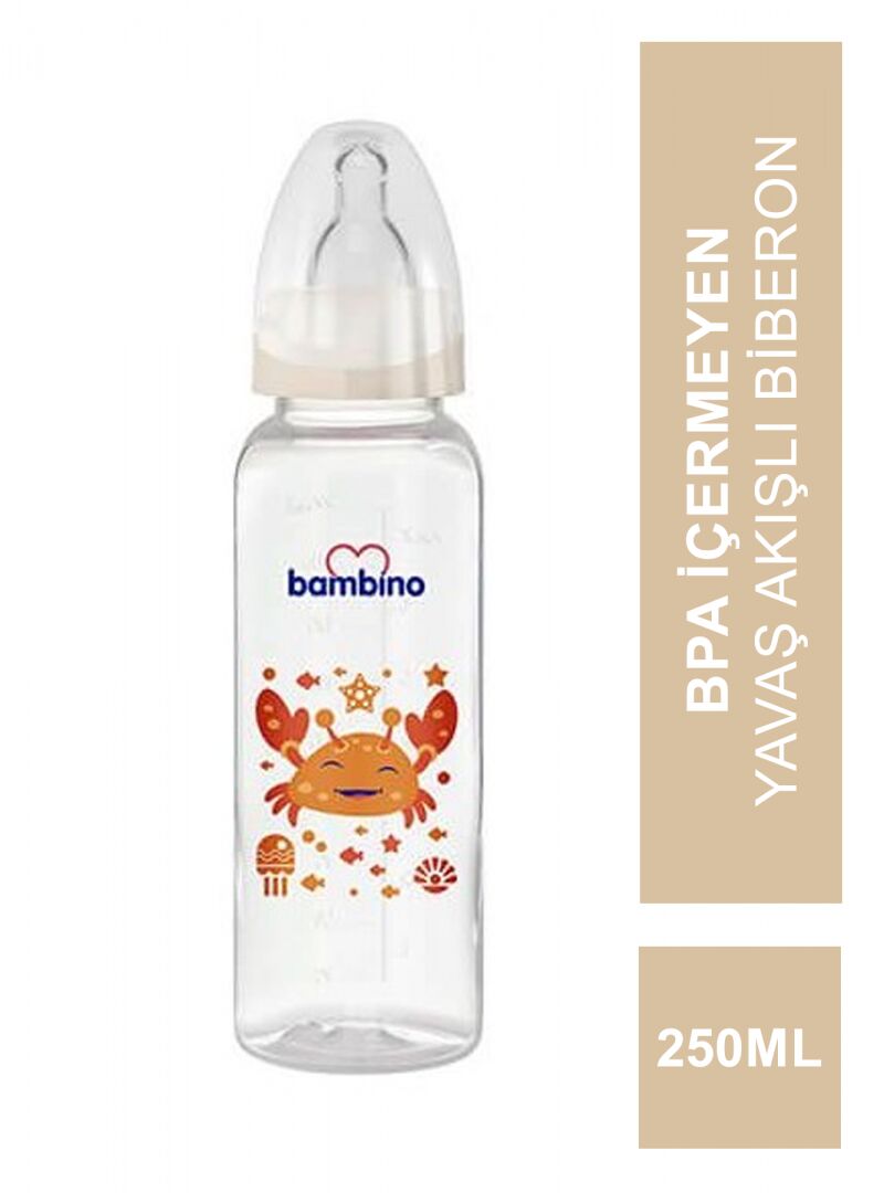 Bambino B027 Klasik PP Biberon Kavramalı 0-6 Ay 250 ml - Beyaz