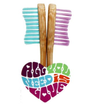 Humble Brush Adult İkili Mavi-Mor Bambu Diş Fırçası Soft