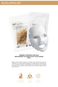 Tenzero Yatıştırıcı Ton Açıcı Nemlendirici ve Dengeleyici Yulaf Şeffaf Pamuk Maske 10'lu