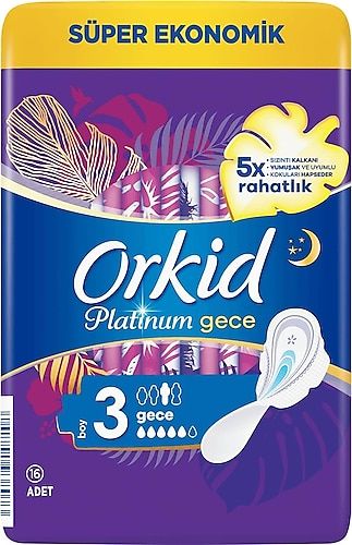 Orkid Platinum Gece & Gündüz Boy 3 Hijyenik Ped - 24 Adet
