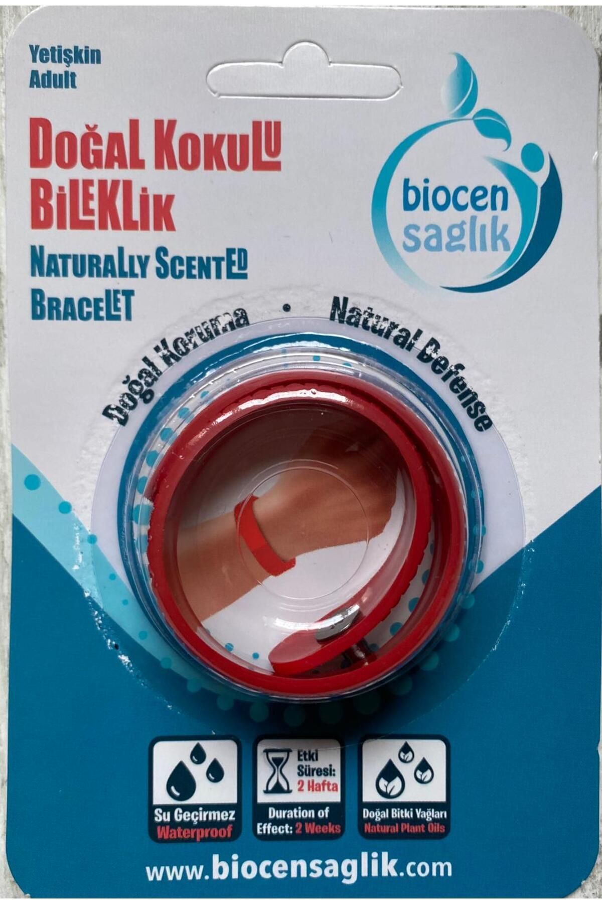 Biocen Doğal Sivrisinek Kovucu Bileklik Yetişkin Kırmızı