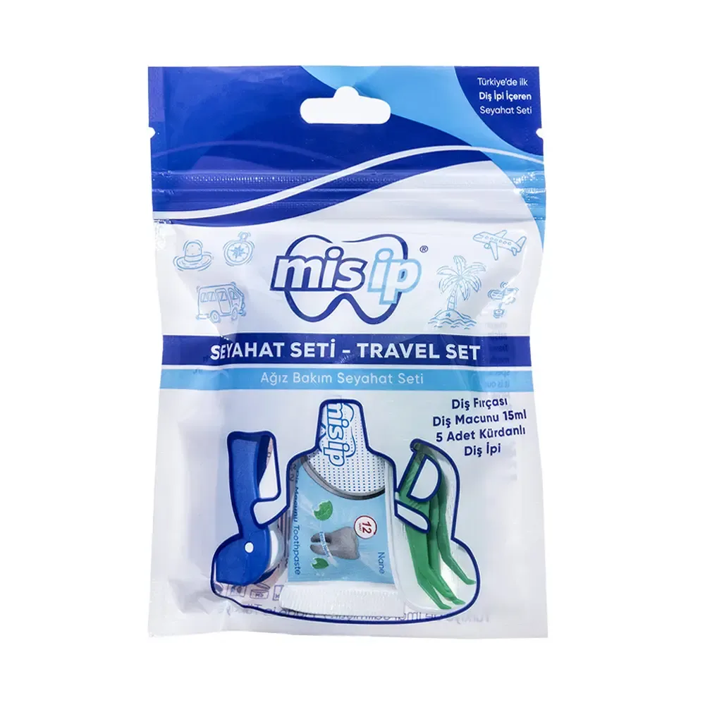 Misip Seyahat Seti Diş Fırçası + Diş Macunu 15 ml + Kürdanlı Diş İpi