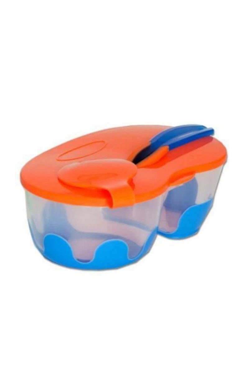 Bebedor 2 Bölmeli Tabak ve Kaşık Seti 6+ Ay Turuncu