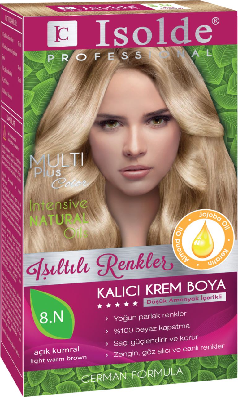 ISOLDE BİTKİSEL SAÇ BOYASI 8.N ACIK KUMRAL