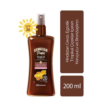 Hawaiian Tropic Protective Dry Spray Oil Bronzlaştırıcı Yağ SPF20 200 ml