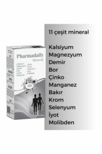 Pharmadaily Minerals 11 Çeşit Mineral Demir Kalsiyum Magnezyum Molibden Selenyum Krom 30 Tablet