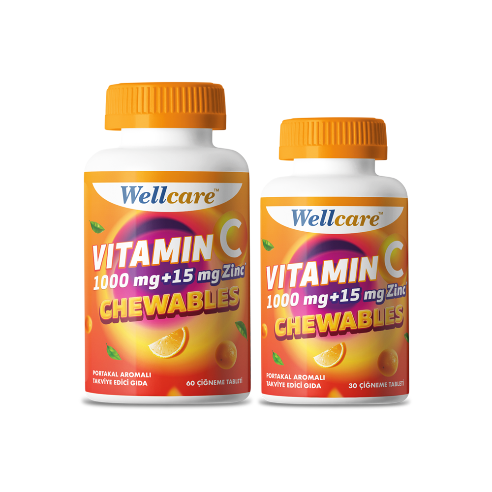 Wellcare Vitamin C 1000 mg Çinko 15 mg 30 Çiğneme Tableti