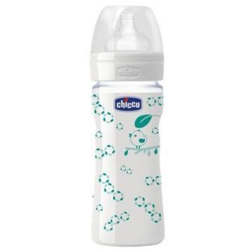 Chicco Silikon Uçlu Cam Biberon 240ml 0+ay