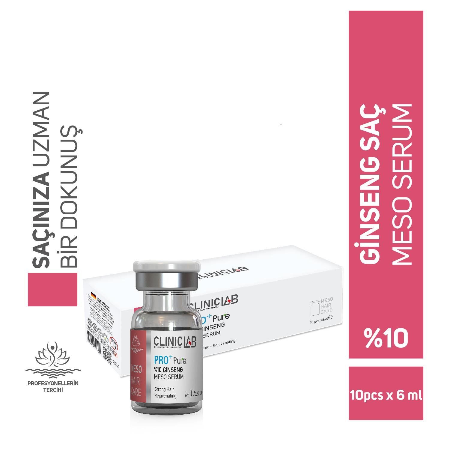 ClinicLab Pro+ Pure %10 Ginseng Meso Serum 6 ml 10'lu