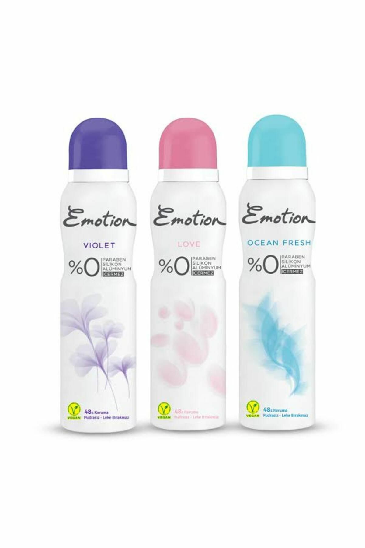 Emotion Kadın Deodorant Seti 150 ml 3'lü - Ocean Fresh + Love + Violet