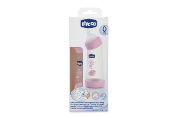 Chicco Silikon Emzikli Açılı Biberon 250 Ml Pembe 2+ Yaş