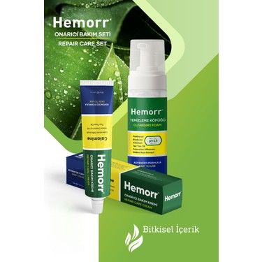 Hemorr Onarıcı Bakım Seti Temizleme Köpüğü 150 ml + Onarıcı Bakım Kremi 50 ml