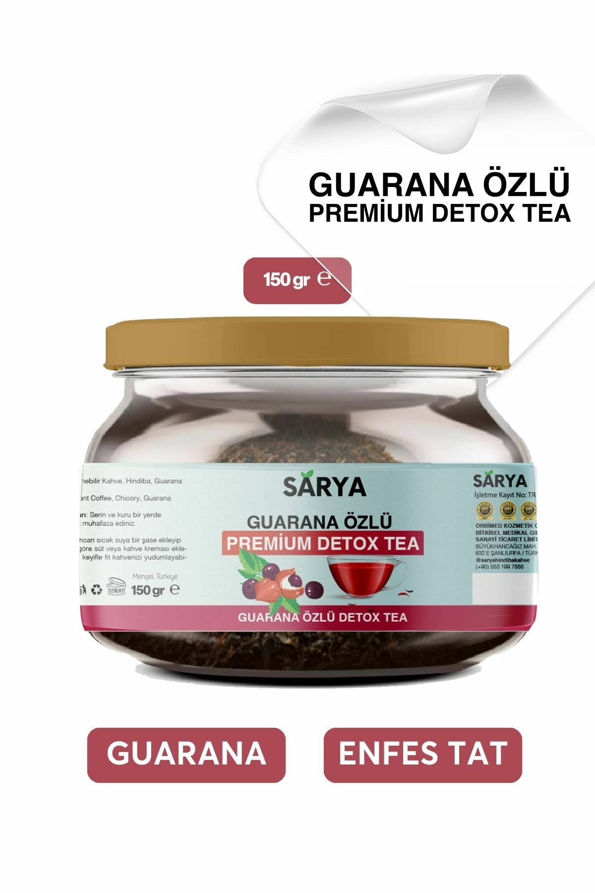 Sarya Guarana Özlü Premium Detox Tea 2 Aylık Kullanım - 150 gr