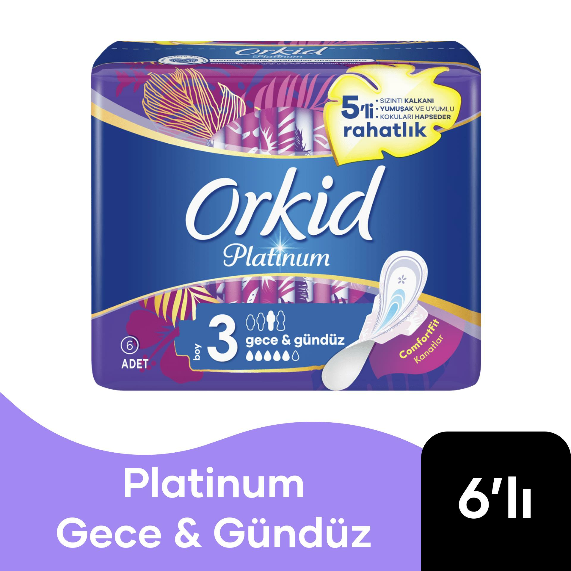 Orkid Hijyenik Ped Comfort Platinum Gece Tekli