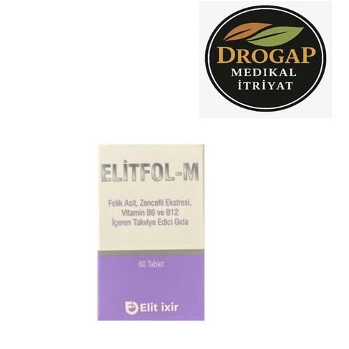 Elitfol-M Folik Asit & Zencefil Ekstresi Vitamin B6 ve B12 60 Tablet