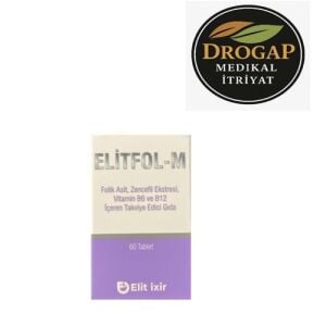Elitfol-M Folik Asit & Zencefil Ekstresi Vitamin B6 ve B12 60 Tablet