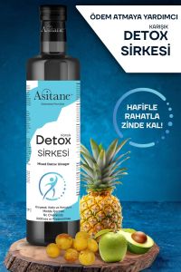 Asitane Detox Sirkesi Ödem Atmaya Yardımcı Doğal Ananas Altın Erik Kinoa Meyve Karışımlı 500 ml