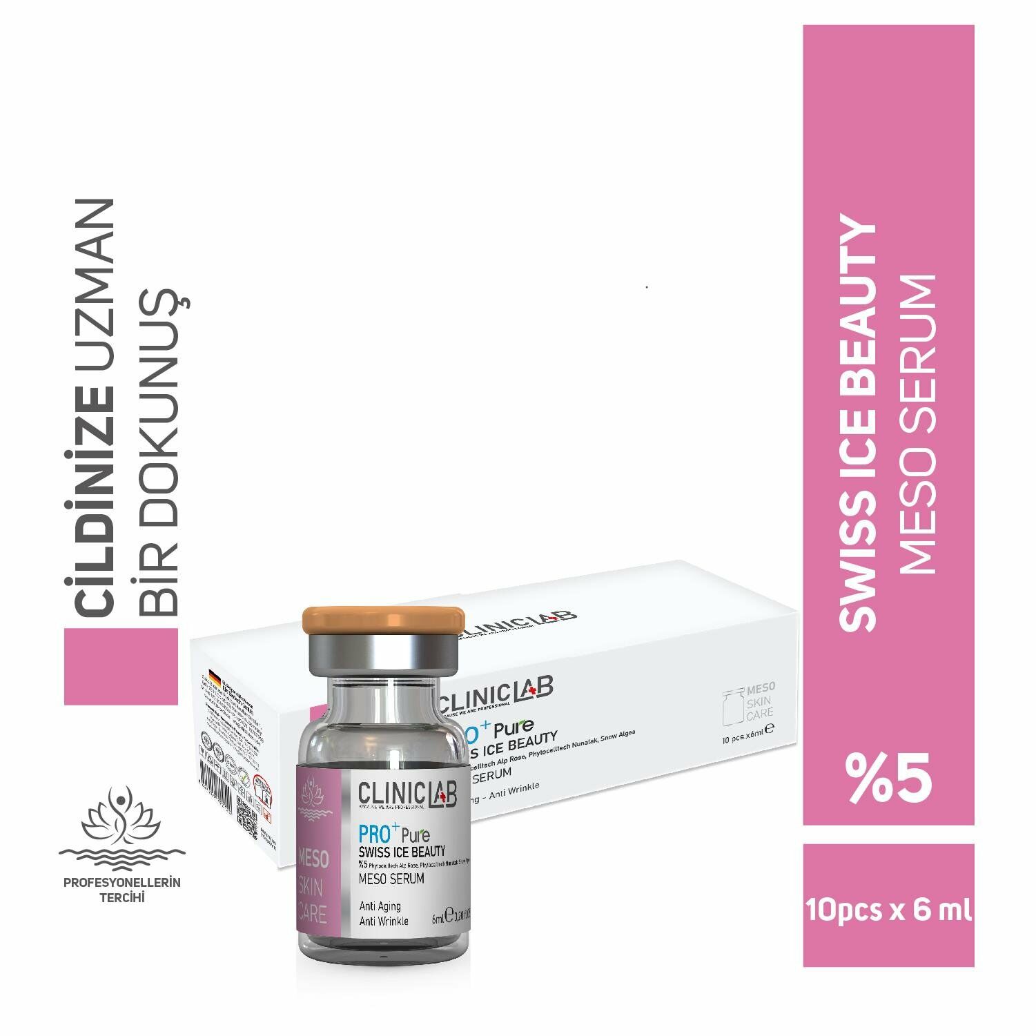 ClinicLab Pro+ Pure Swiss Ice Beauty Meso Serum 6 ml 10'lu