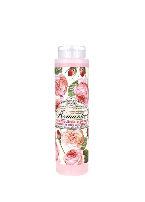 Nesti Dante Banyo ve Duş Jeli Romantica Floransa Gülü ve Şakayık Kokulu Arındırıcı Vegan Bakım 300 ml