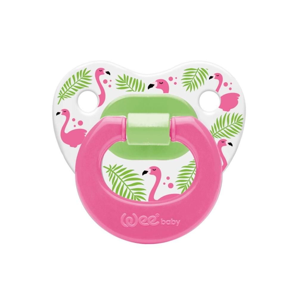 Wee Baby 835 Desenli Damaklı Emzik No: 3 - Pembe Flamingo