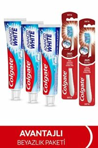 Colgate Gelişmiş Beyazlık Diş Macunu 50 ml + Colgate Extra Clean Diş Fırçası