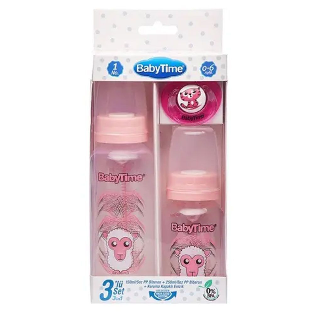 Baby Time Bt 209 Biberon 3'lü Set - Pembe