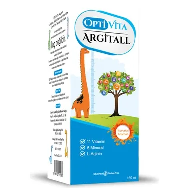 Optivita Argitall Çocuklar İçin L-Arjinin Multivitamin ve Mineral İçeren Takviye Edici Gıda 150 ml