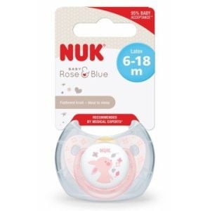 Nuk 734035 Baby Rose & Blue Latex Emzik (Kutulu) 6-18 Ay Pembe