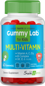 Suda Vitamin Gummy Lab Bon Support Kids Karışık Aroma 60 Gummies