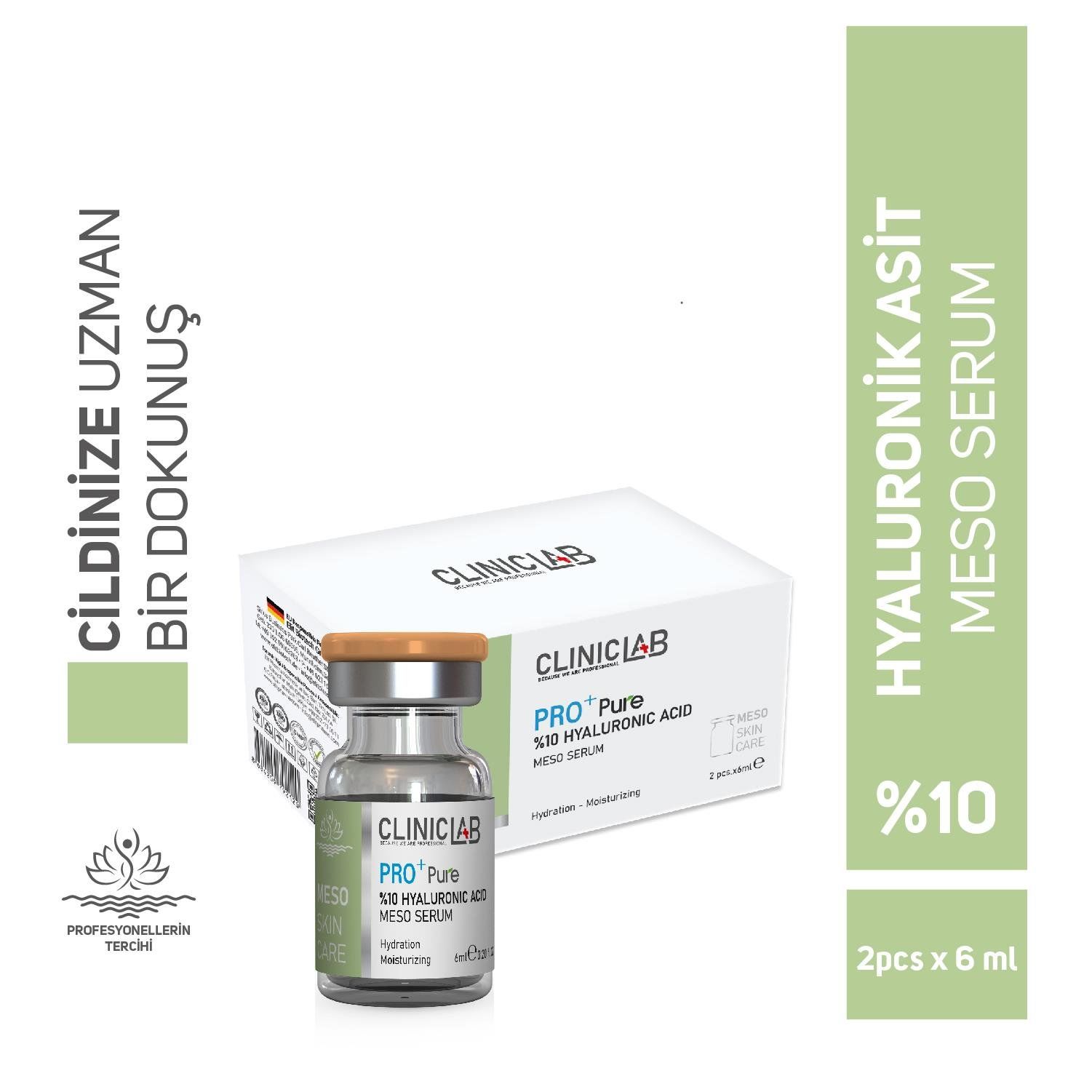 ClinicLab Pro+ Pure %10 Hyaluronic Acid Meso Serum 6 ml 10'lu