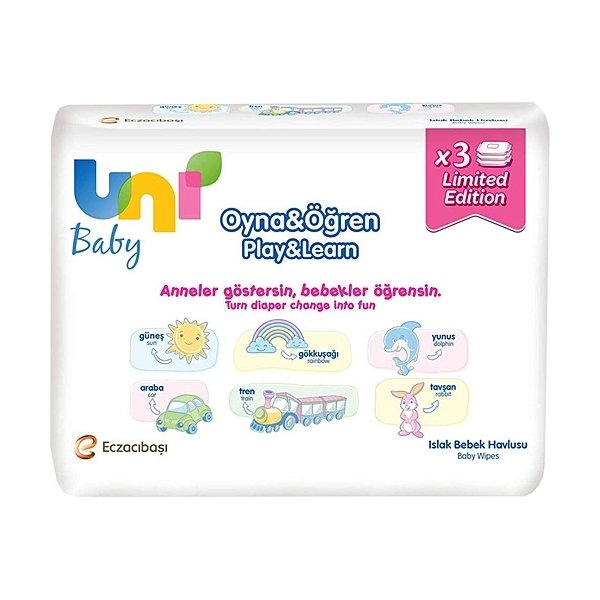 Uni Baby Bebek Havlusu Oyna & Öğren Avantaj Paketi 3 x 52 Adet