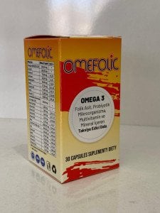 Omefolic Omega 3 & Folik Asit & Probiyotik & Multivitamin ve Mineral 30 Kapsül