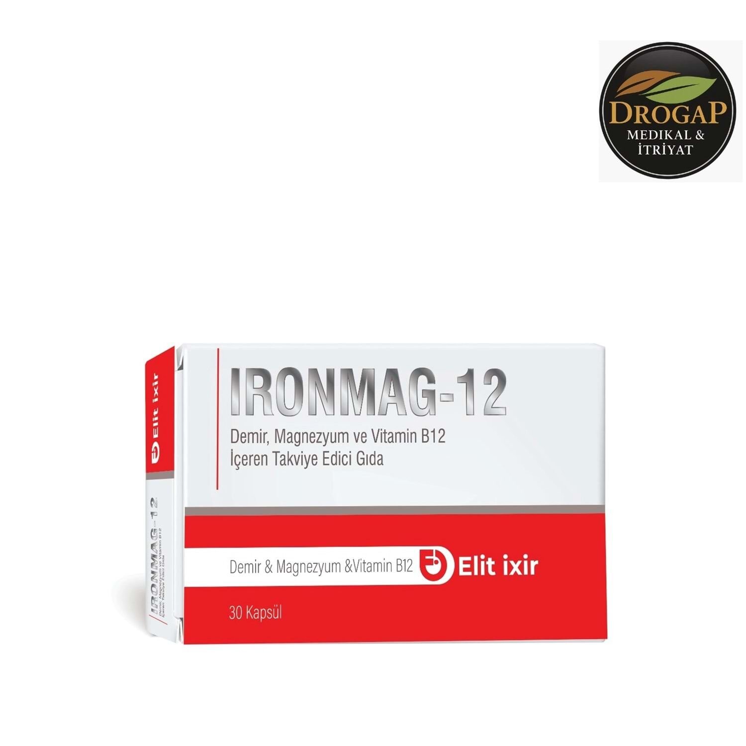Ironmag-12 Demir & Magnezyum & Vitamin B12 30 Kapsül