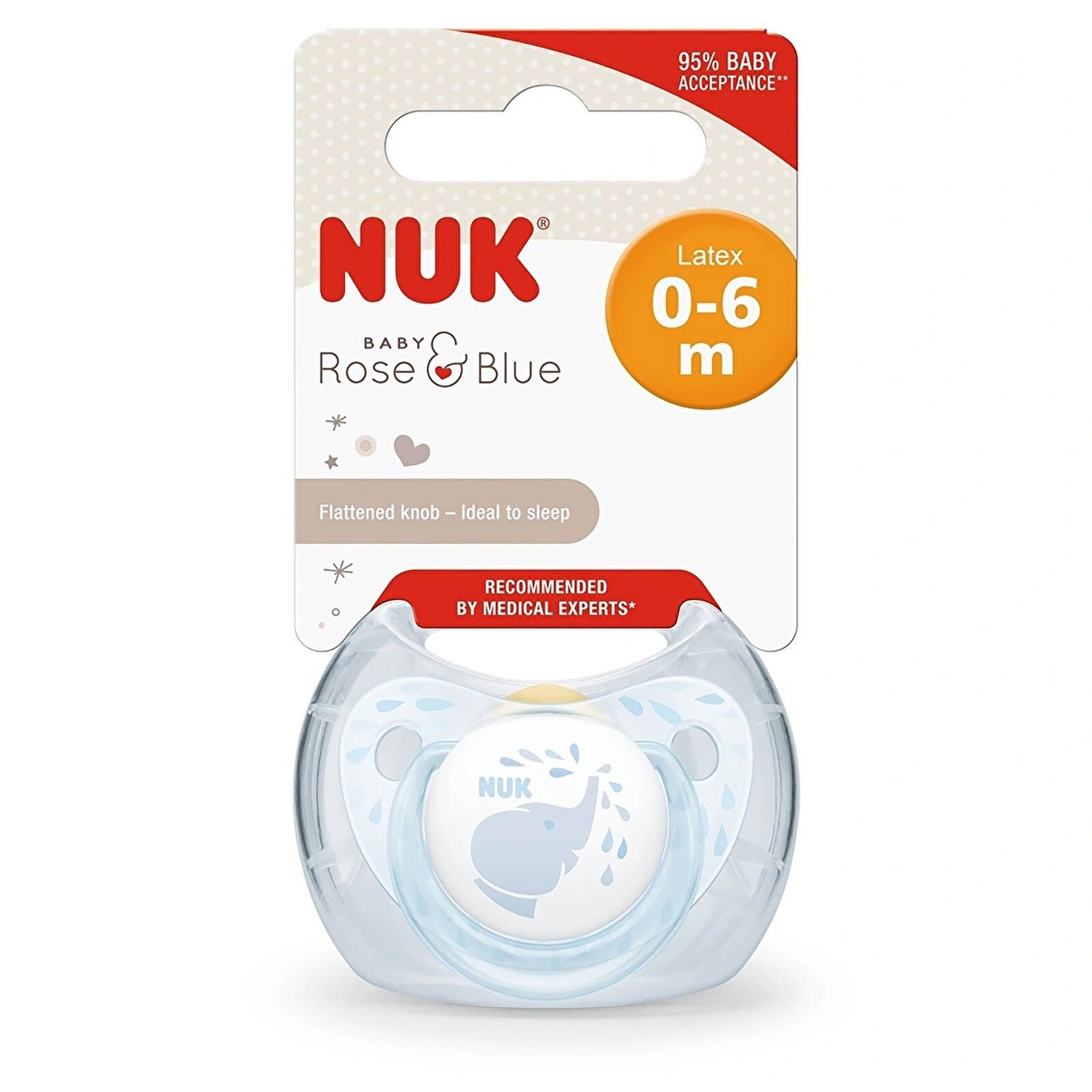 Nuk Baby Silikon Emzik 0-6 Ay Rose Blue Tekli