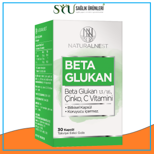 Natural Nest 1,3/1,6 Beta Glukan Çinko Vitamin C İçeren Takviye Edici Gıda 30 Kapsül