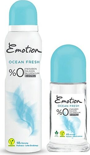 Emotion Ocean Fresh Deodorant 150 ml + Roll-On 50 ml & Romance Deodorant 150 ml + Roll On 50 ml Avantaj Paket