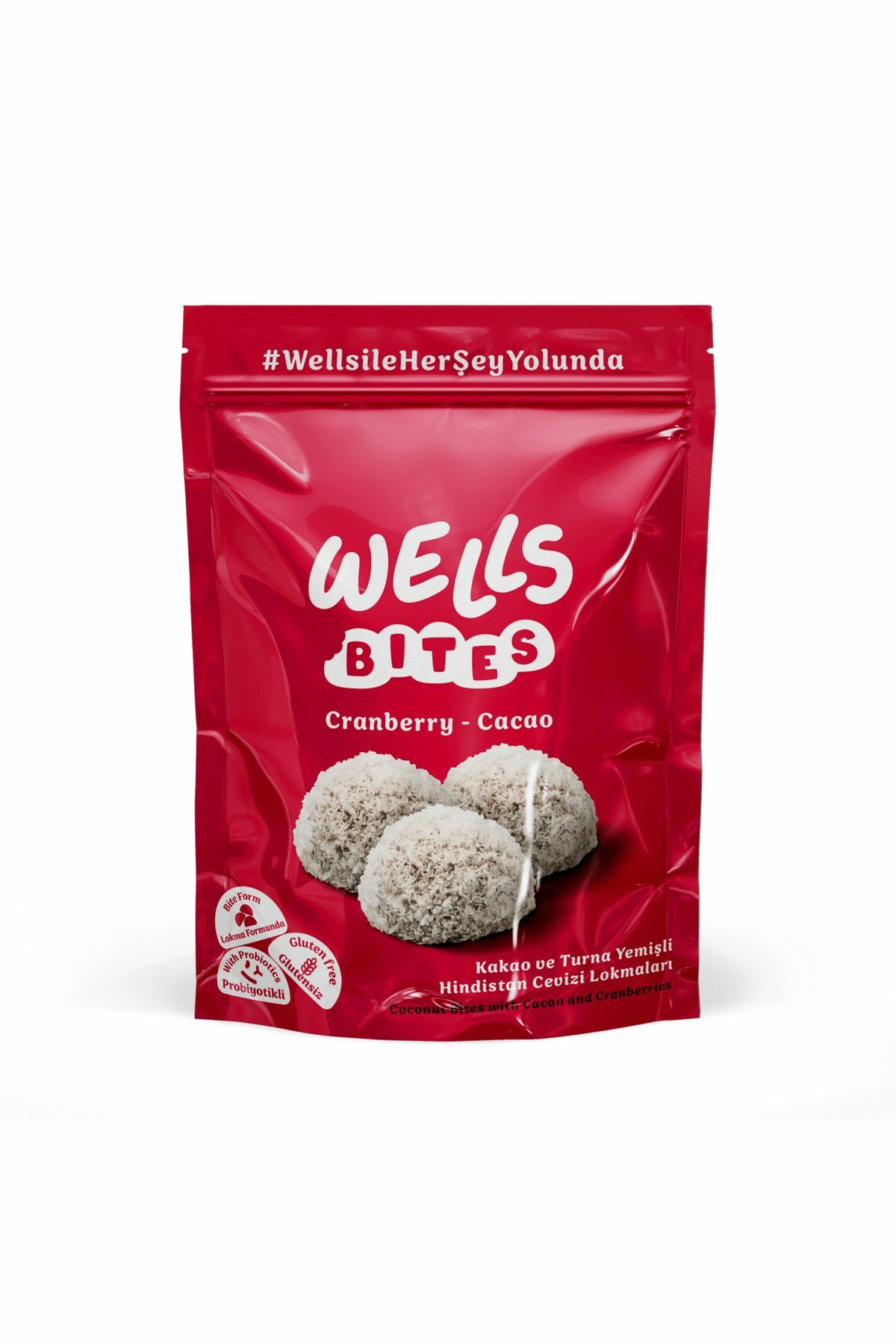 Wells Bites Probiyotikli Doğal Meyve Topları Cranberry Cacao