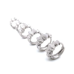 Chn-0134-6 Altılı Set Halka Küpe Gümüş