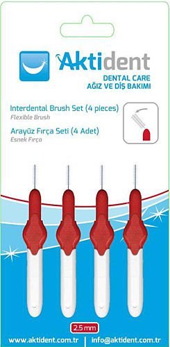 Aktident Orid Arayüz Fırçası 0,50 mm 4'lü - Kırmızı
