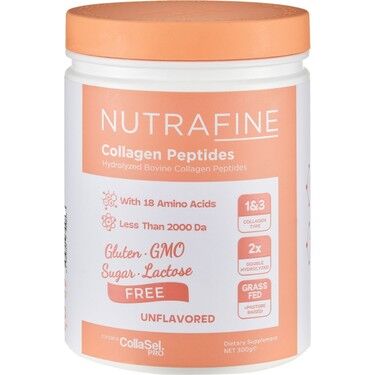 Nutrafine Collagen Premium Doğal %100 Çifte Hidrolize Kolajen Peptitler Toz Gıda Takviyesi 300 gr