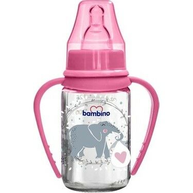 Bambino Kulplu Cam Biberon 125 ml - Pembe
