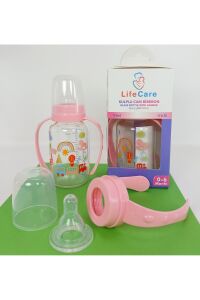 Life Care Kulplu Cam Biberon 125 ml Pembe