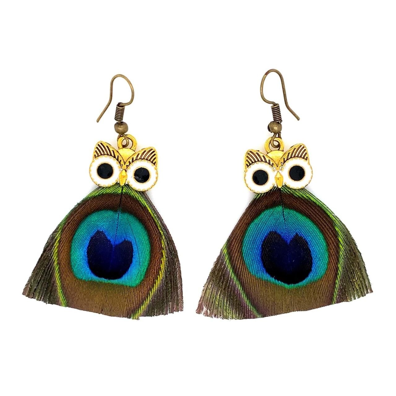 Renkli Tüylü Baykuş Küpe