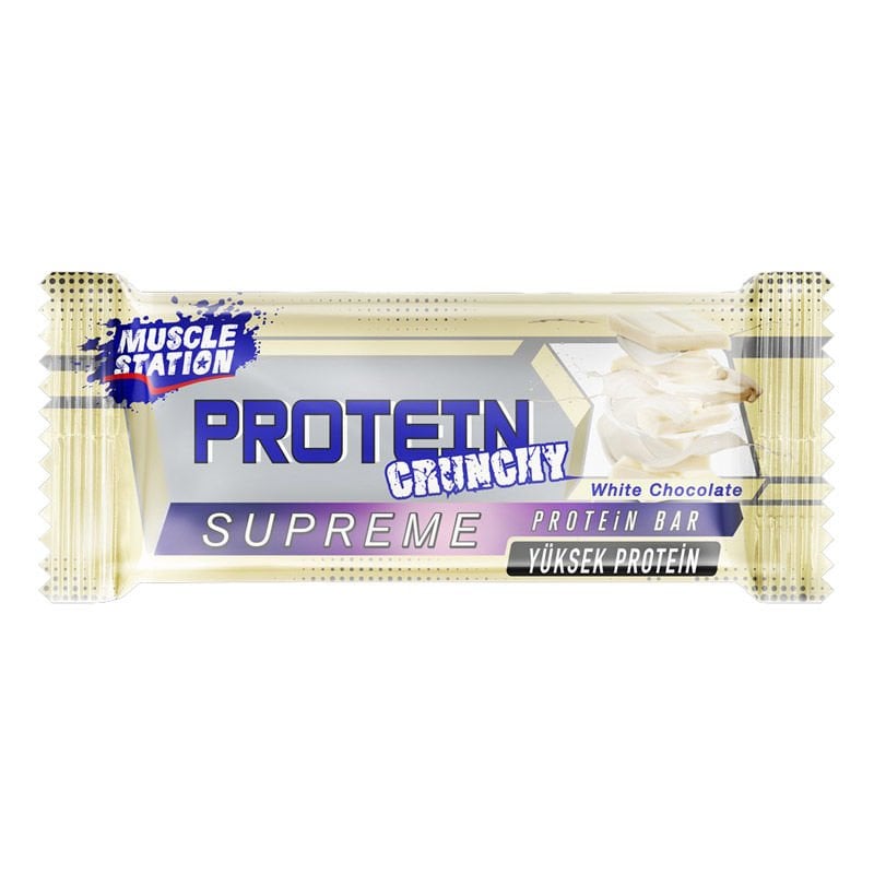 Muscle Station Protein Bar Crunchy Supreme Beyaz Çikolata 40 gr