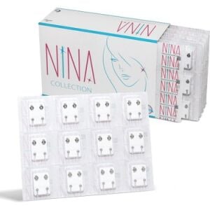 Nina Küpe White Rock Crystal 12'li