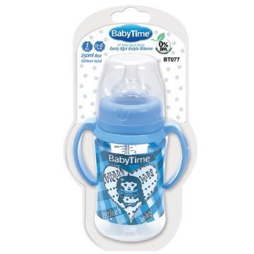 Babytime Geniş Ağız Kulplu Biberon 250ml 0-6 Ay BT077