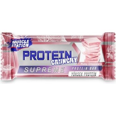 Muscle Station Protein Bar Crunchy Supreme Ruby Çikolata 40 gr