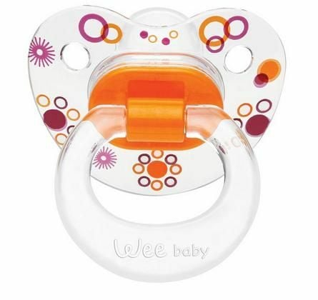 Wee Baby 837 Damaklı Emzik Şeffaf Desenli 6-18 Ay - Turuncu