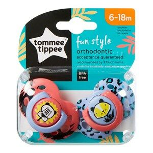 Tommee Tippee Fun Style Ortodontik Emzik 0-6 Ay Desenli Mor 2'li